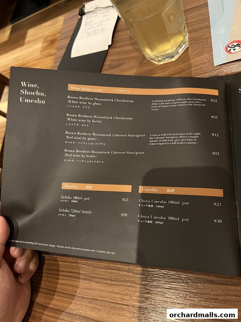 Menu page for Aburi-EN Isetan Scotts