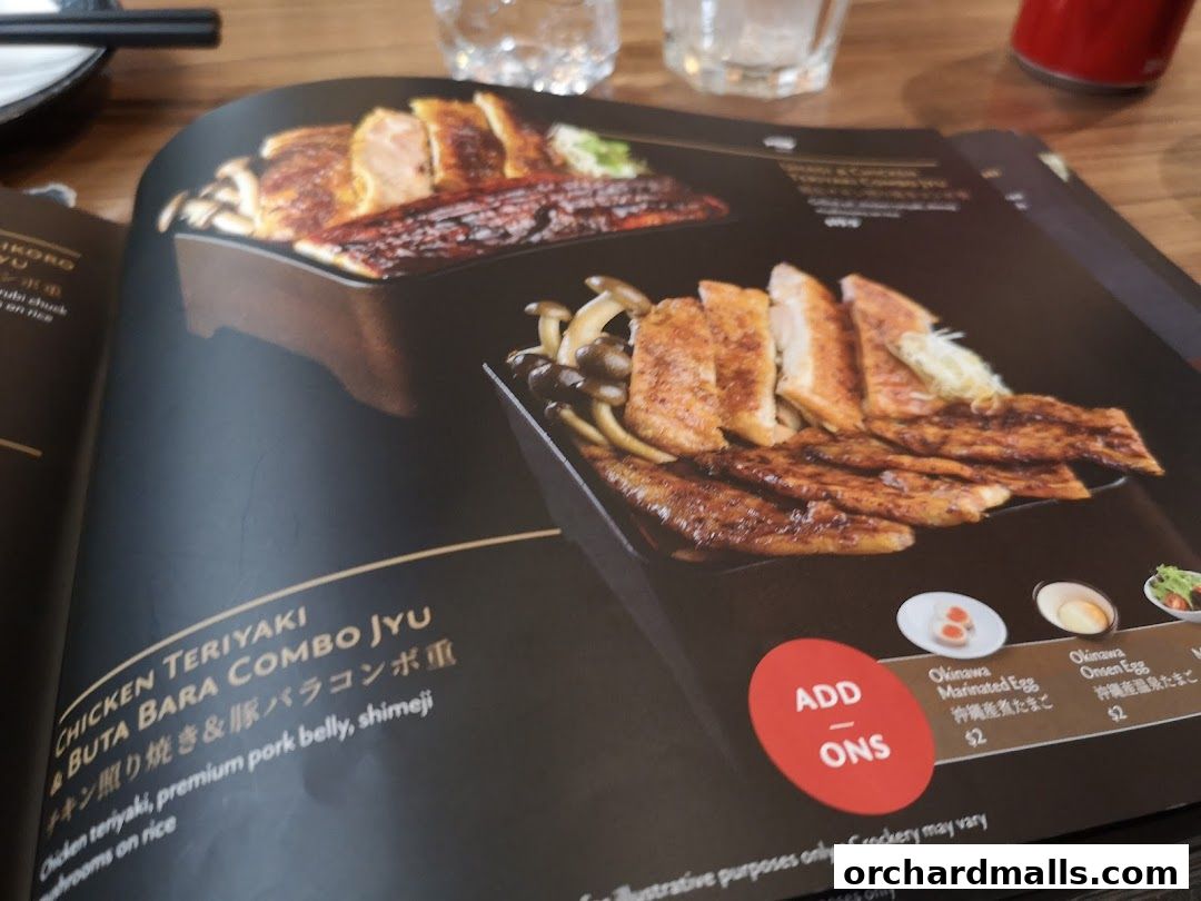 Menu page for Aburi-EN Isetan Scotts