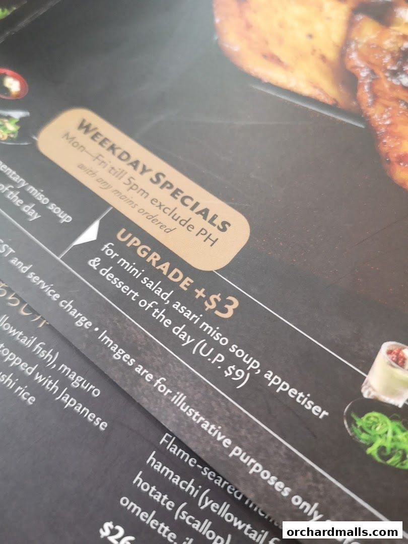 Menu page for Aburi-EN Isetan Scotts