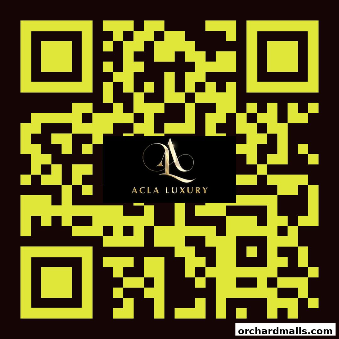 Acla Luxury logo displayed on a QR code against a black background.