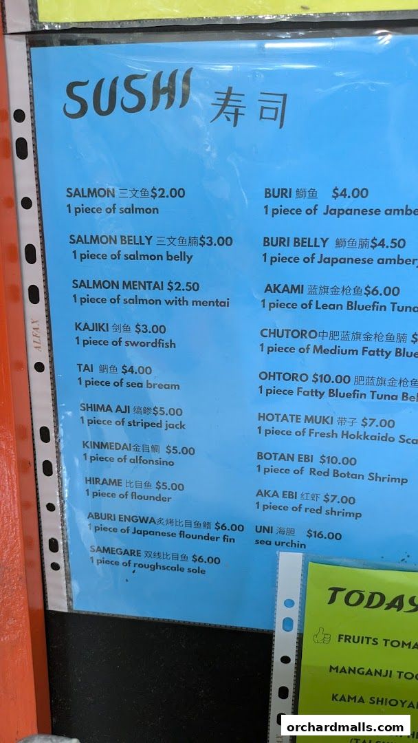 Menu page for Age Ya