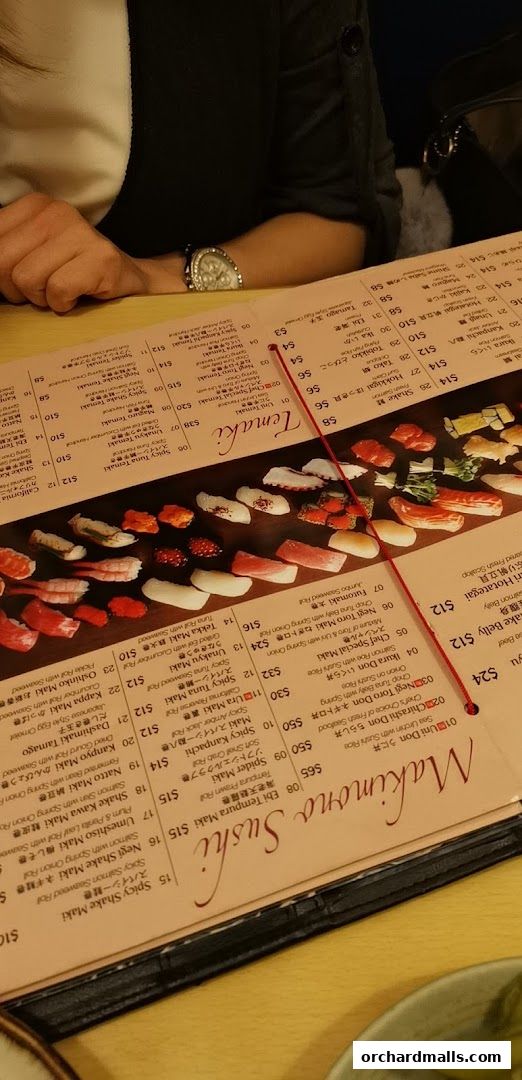 Menu page for Akashi Japanese Restaurant