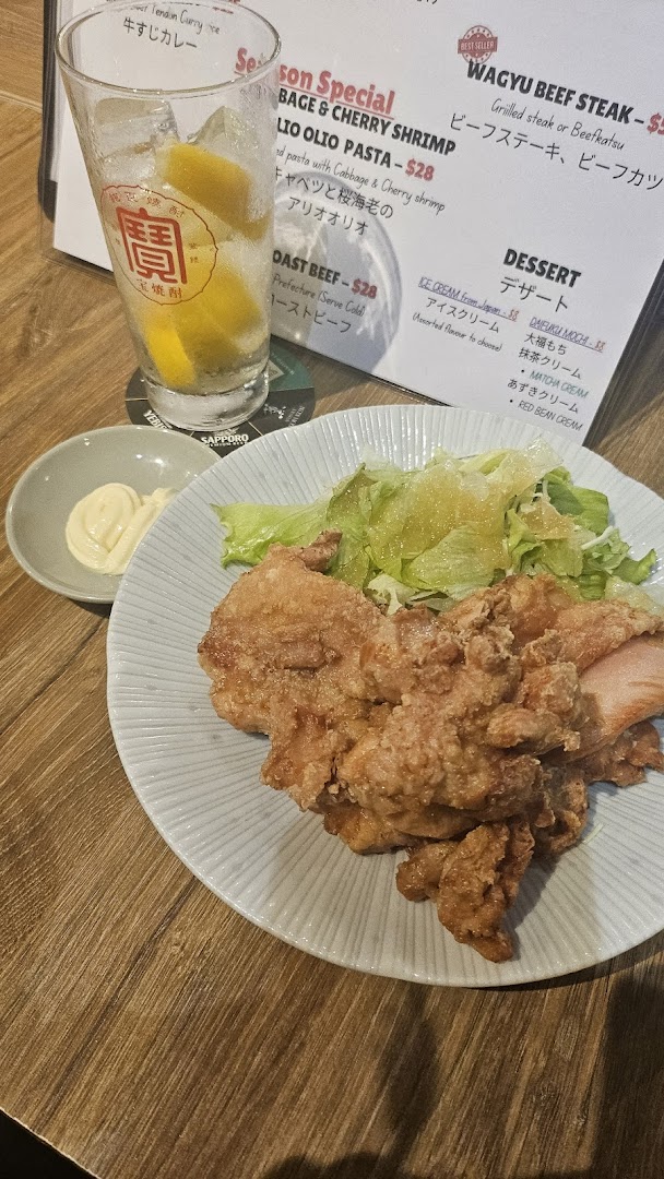 Menu page for AL Solito Japanese Italian izakaya