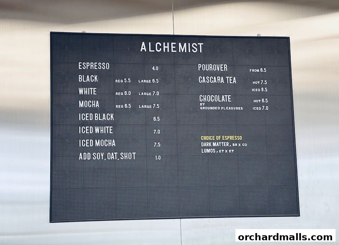 Menu page for Alchemist The Heeren