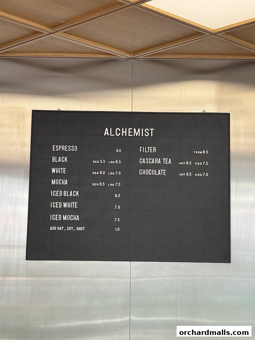 Menu page for Alchemist The Heeren