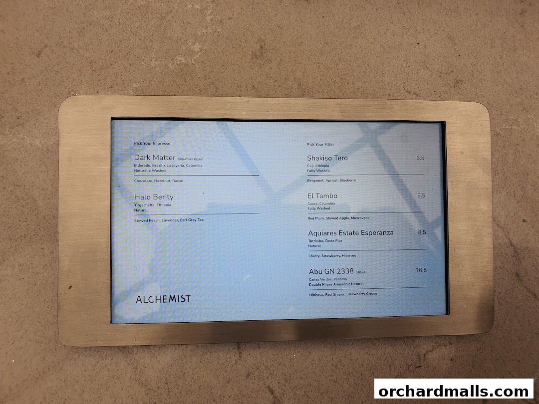 Menu page for Alchemist The Heeren