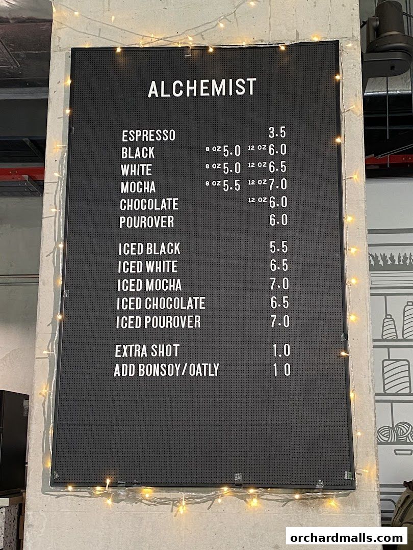 Menu page for Alchemist The Heeren