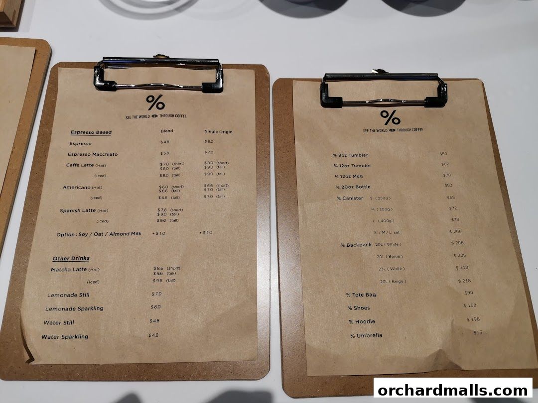 Menu page for  Arabica Singapore 313Somerset