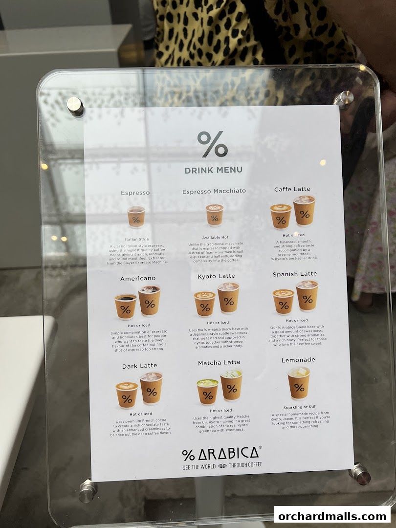 Menu page for  Arabica Singapore 313Somerset