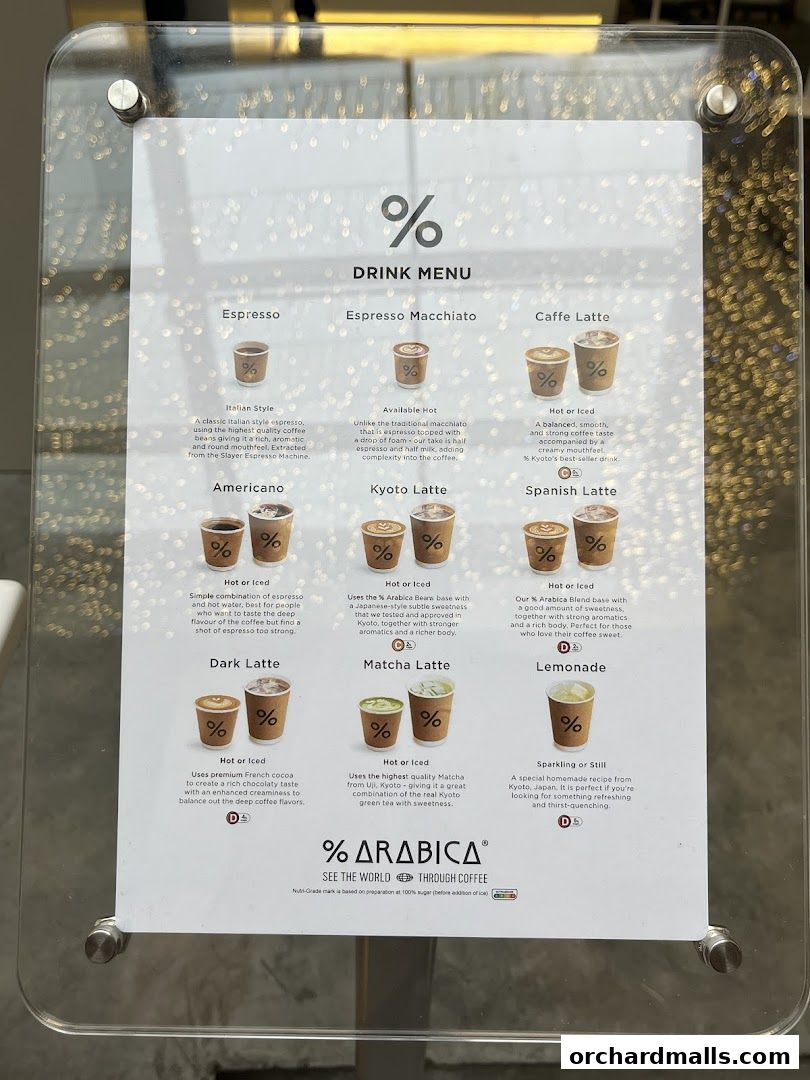 Menu page for  Arabica Singapore 313Somerset