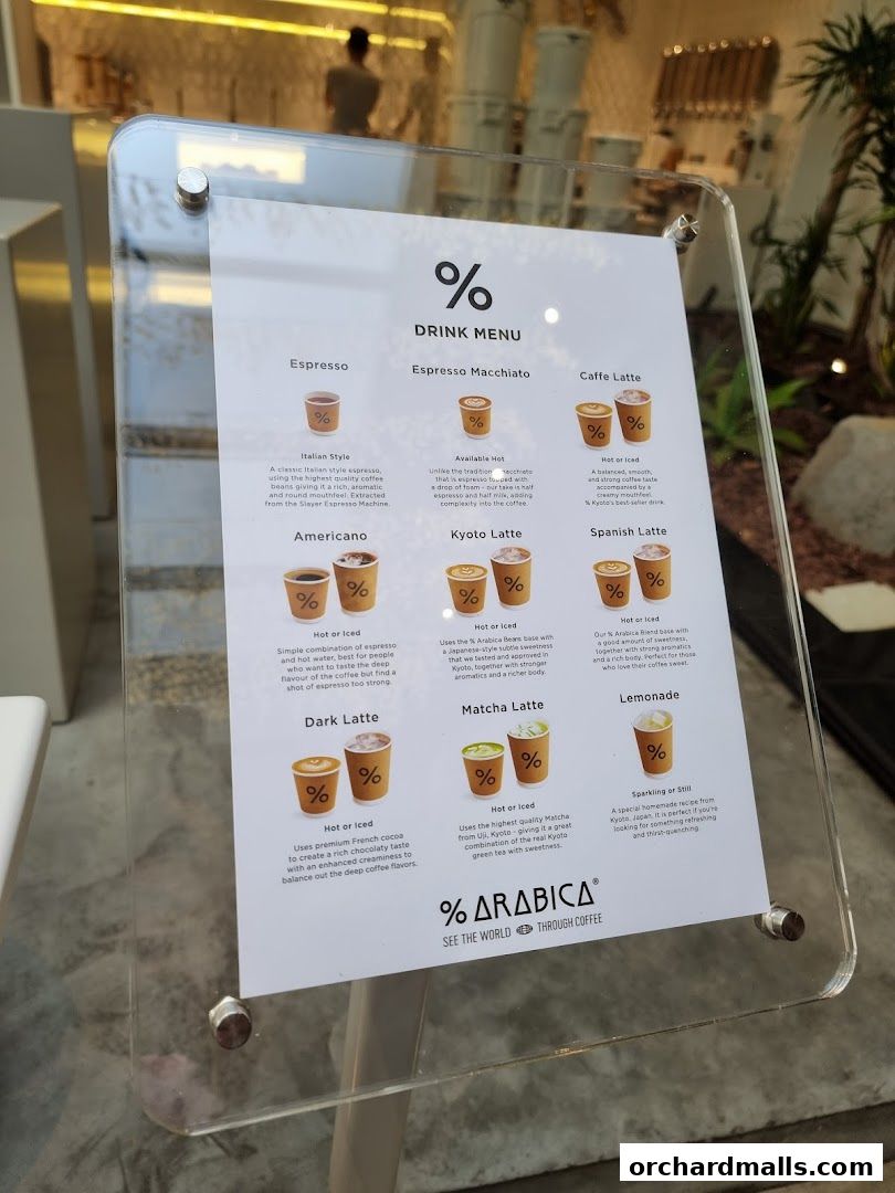 Menu page for  Arabica Singapore 313Somerset