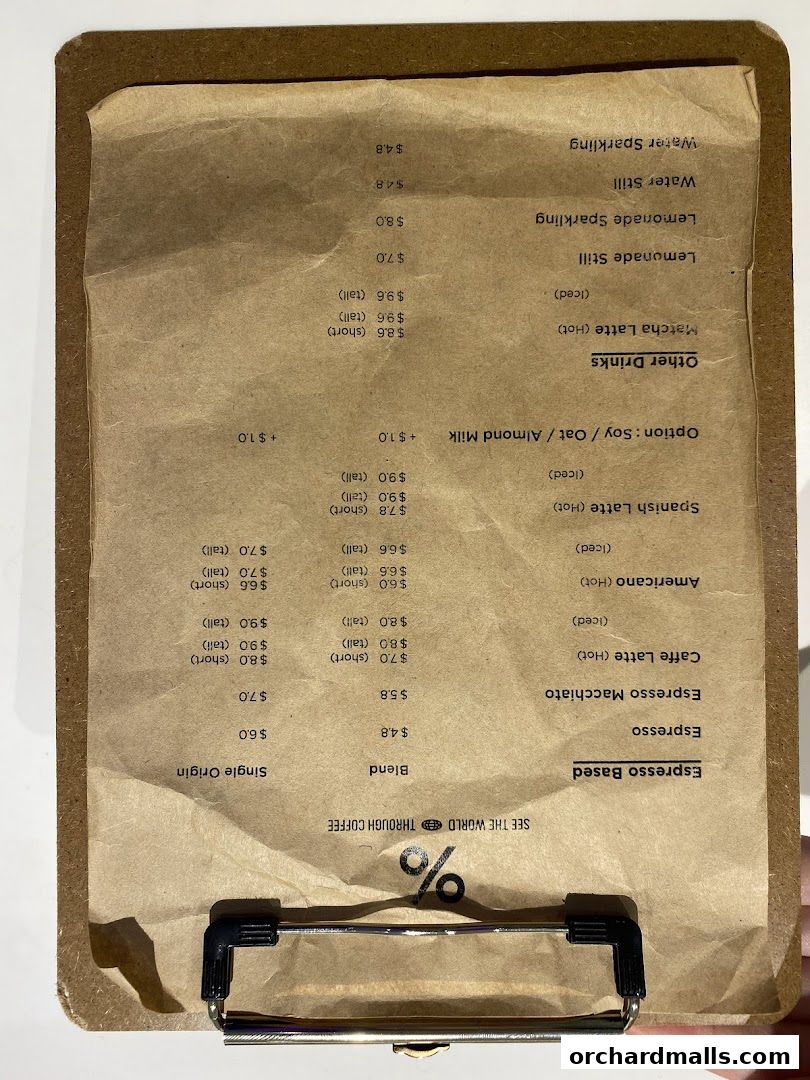 Menu page for  Arabica Singapore 313Somerset