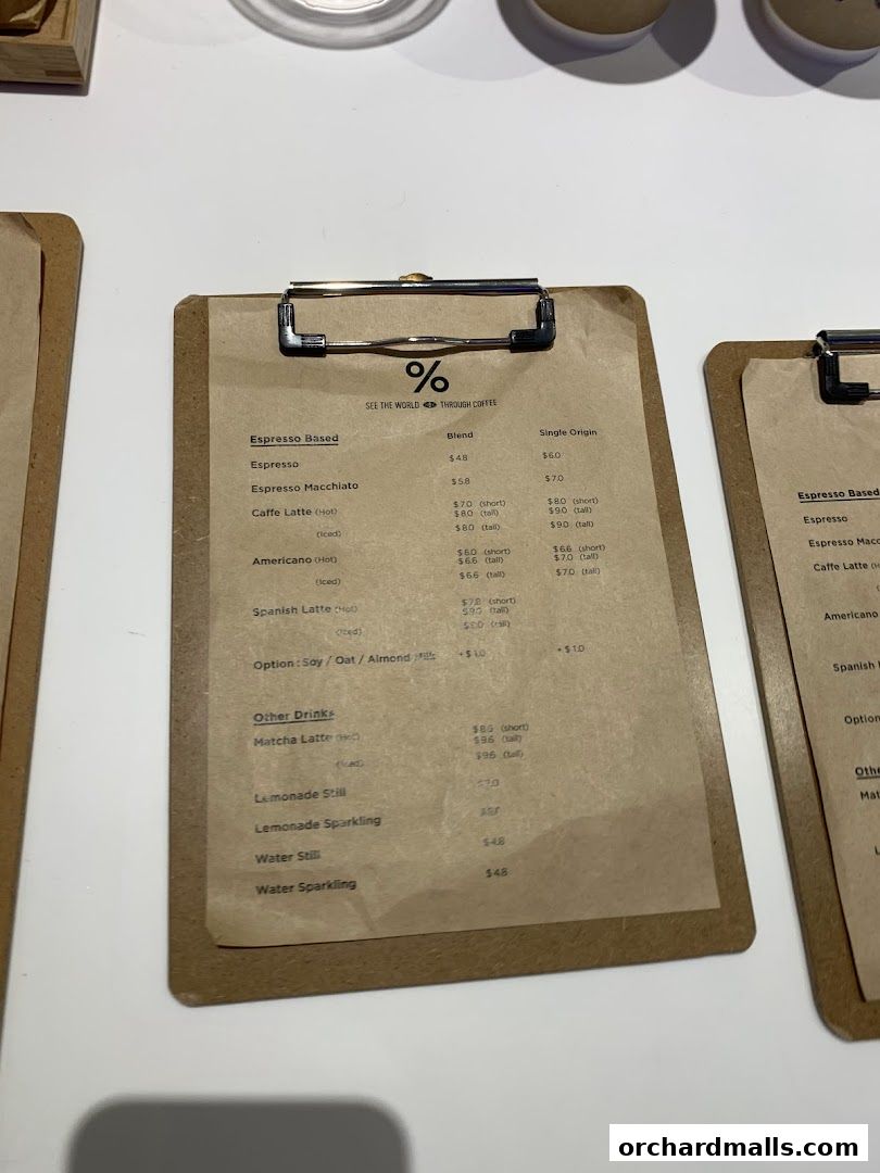 Menu page for  Arabica Singapore 313Somerset