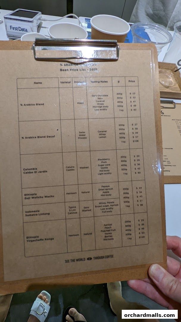 Menu page for  Arabica Singapore 313Somerset