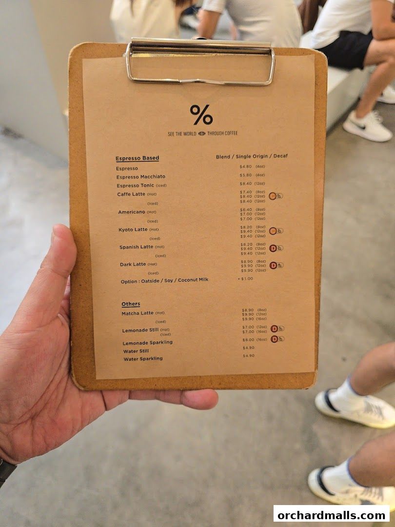 Menu page for  Arabica Singapore 313Somerset