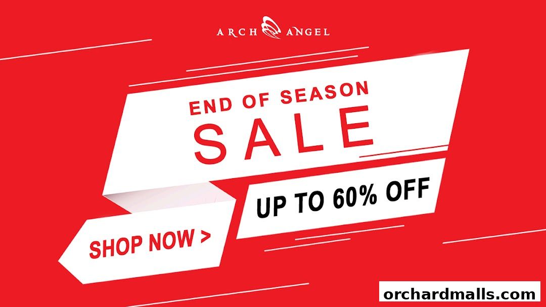 Arch Angel Shoes End of Season Sale banner with up to 60% off.