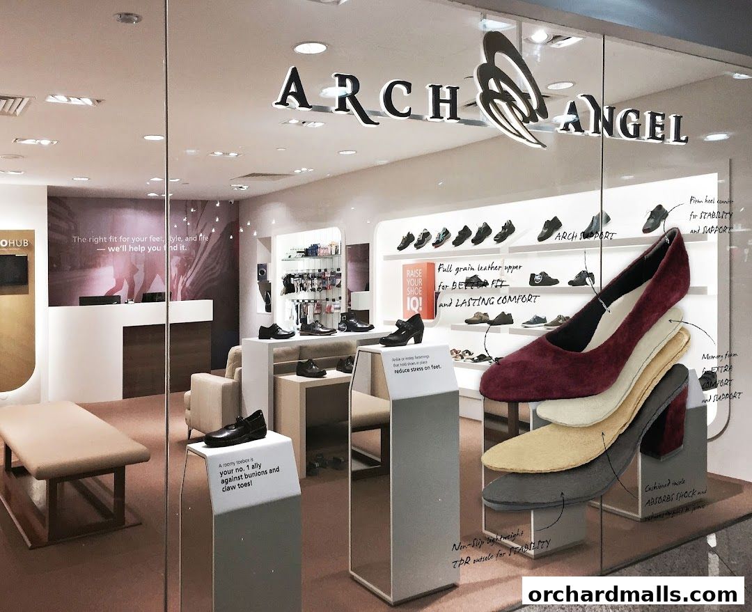 Arch Angel Shoes store interior showcasing comfortable footwear and supportive shoe features.