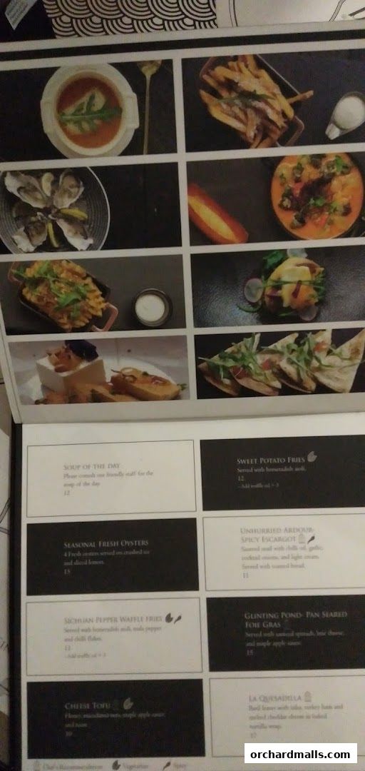 Menu page for Arteastiq  Mandarin Gallery