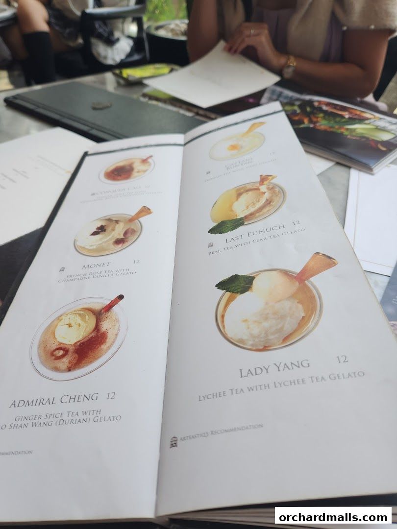 Menu page for Arteastiq  Mandarin Gallery