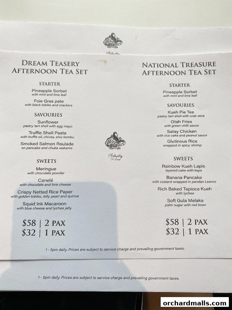 Menu page for Arteastiq  Mandarin Gallery