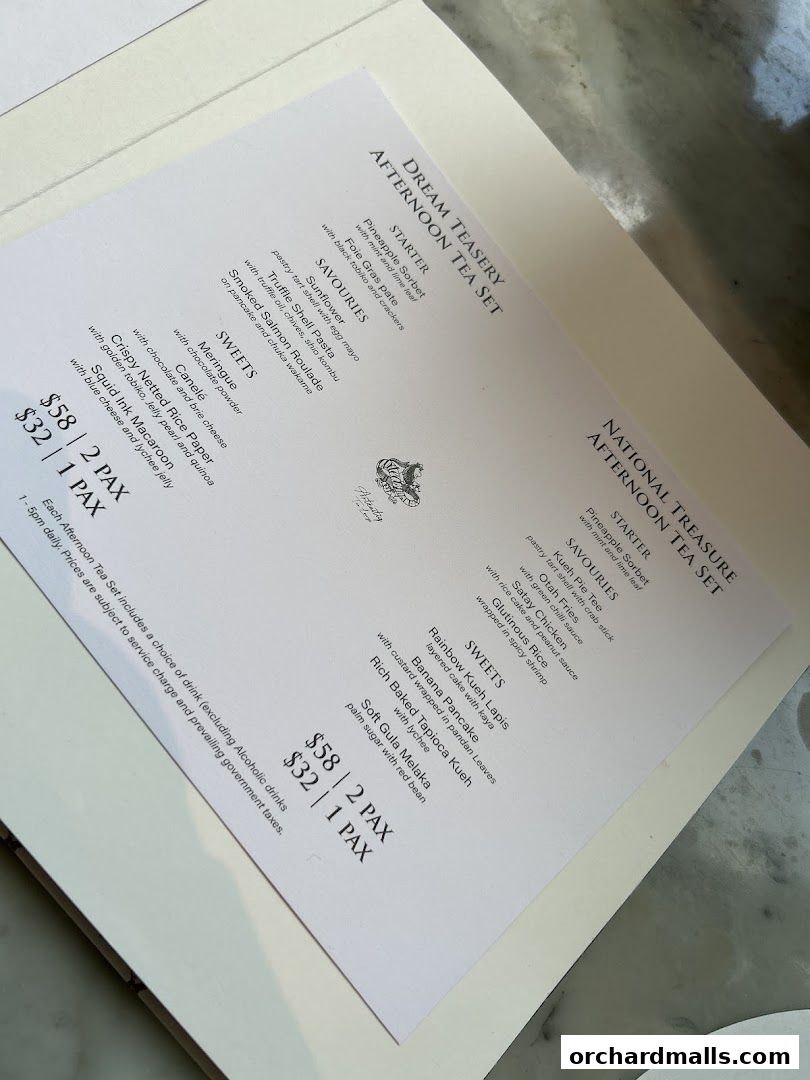 Menu page for Arteastiq  Mandarin Gallery