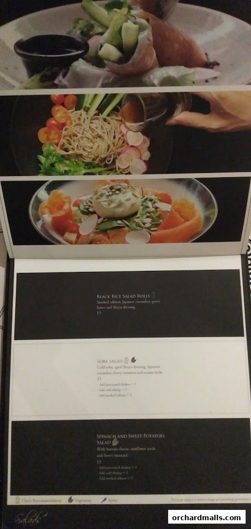 Menu page for Arteastiq  Mandarin Gallery