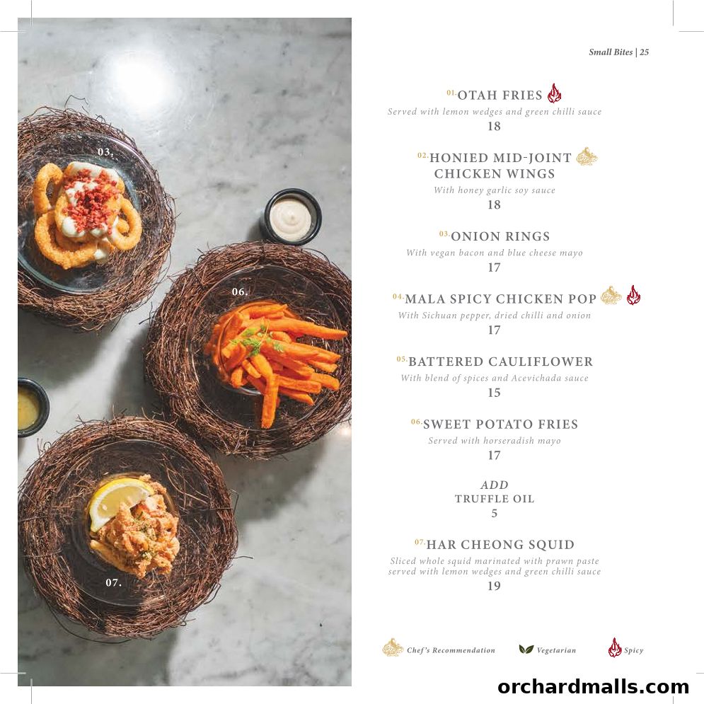 Menu page for Arteastiq  Mandarin Gallery