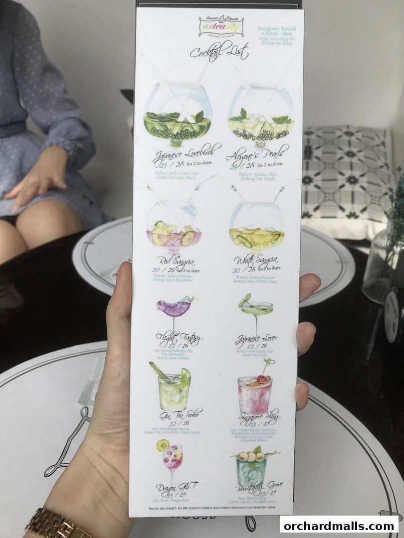 Menu page for Arteastiq  Mandarin Gallery