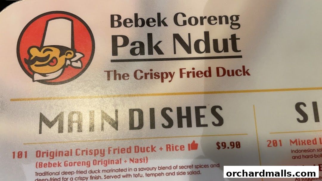 Menu page for Asian Food Mall