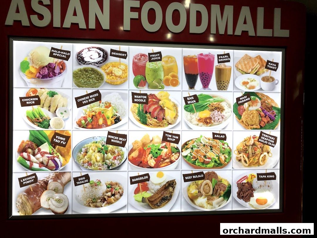 Menu page for Asian Food Mall