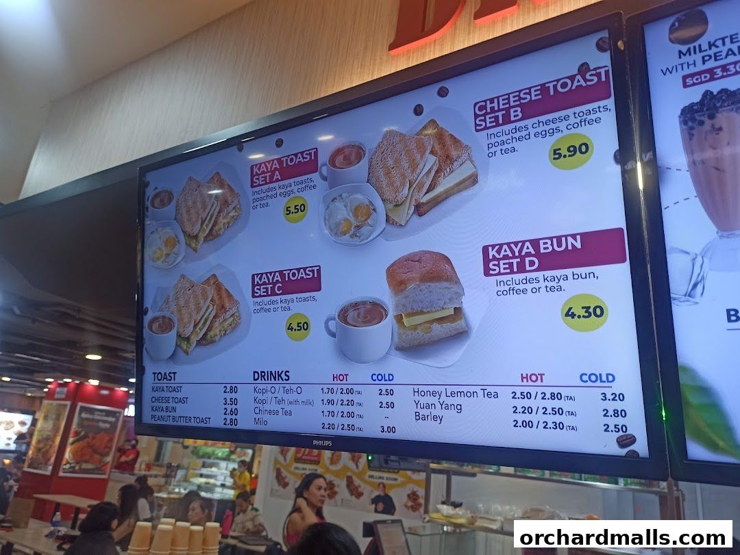 Menu page for Asian Food Mall