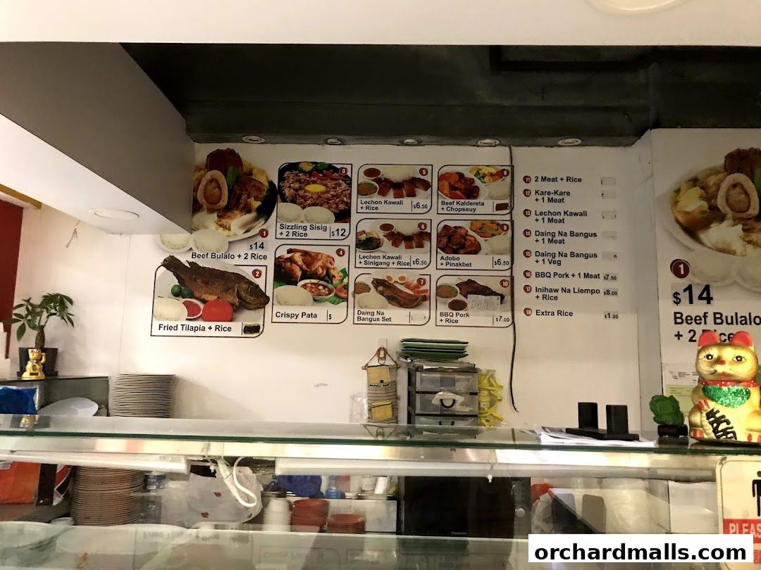 Menu page for Asian Food Mall