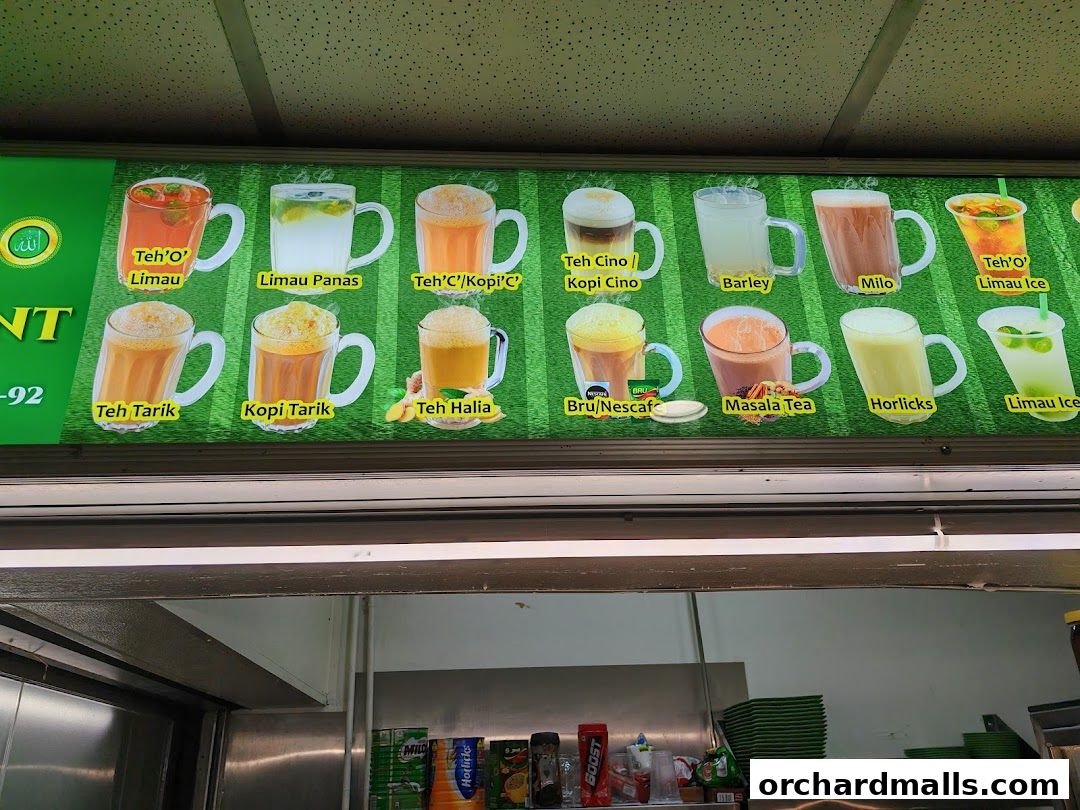 Menu page for Asian Food Mall