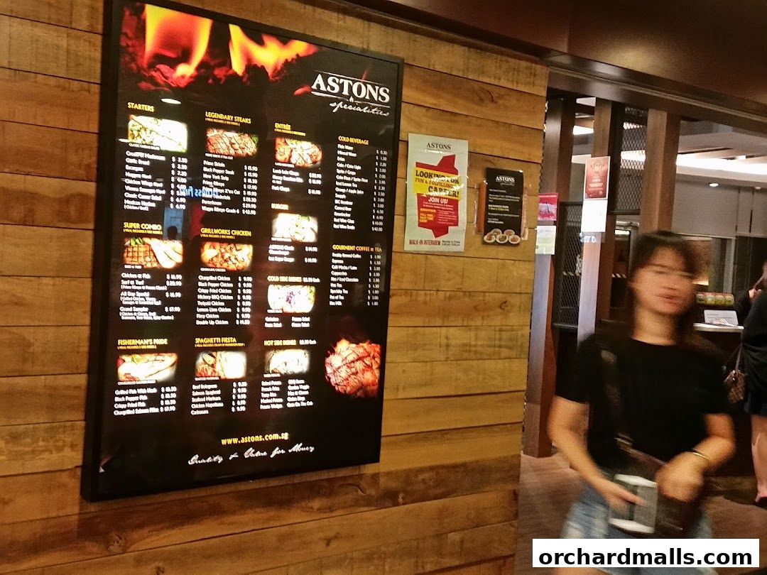 Menu page for ASTONS Steak  Salad  The CentrePoint