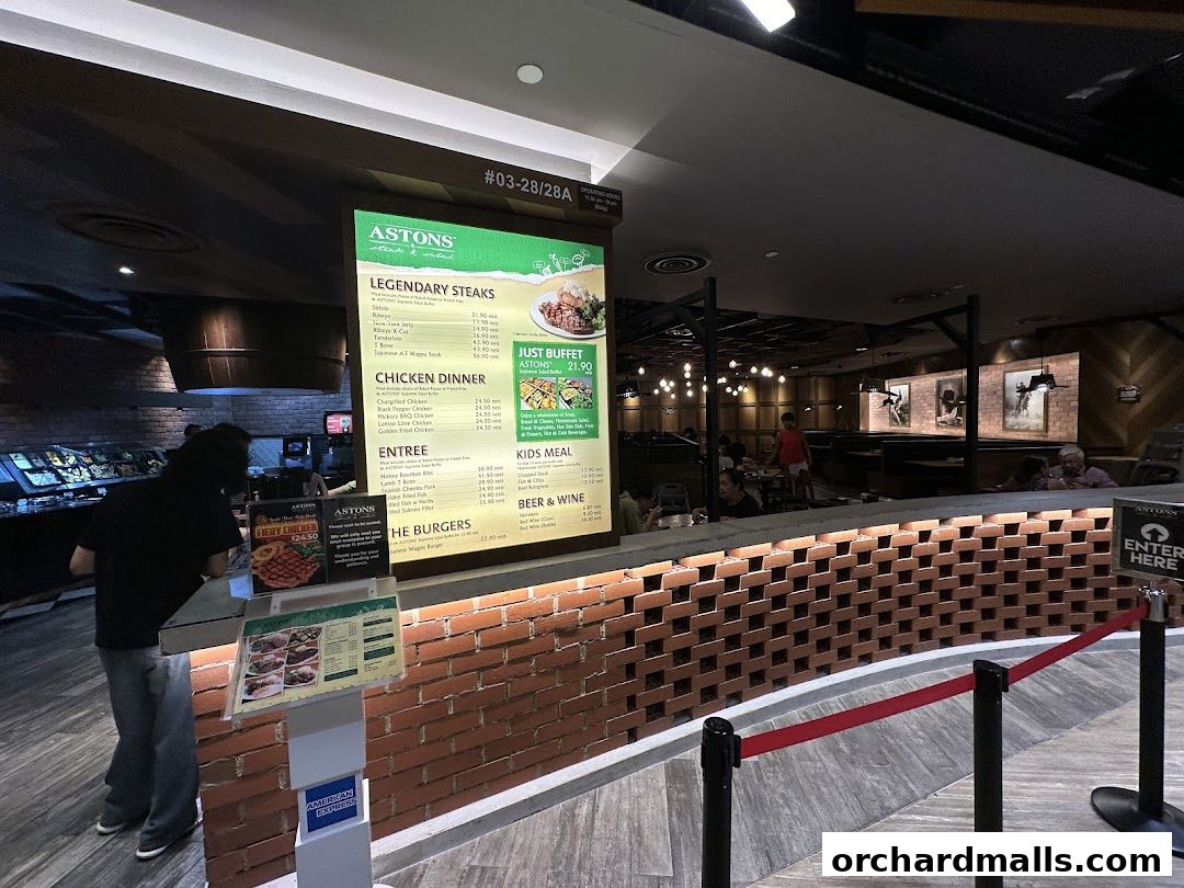 Menu page for ASTONS Steak  Salad  The CentrePoint