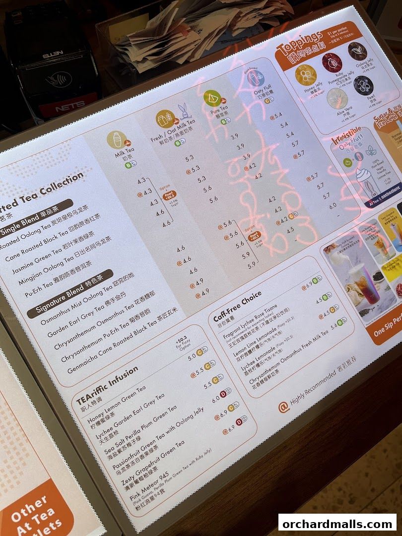 Menu page for At Tea 署茗職茶  313 Somerset