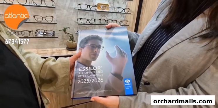Atlantic Optical shop with a catalog of Essilor recommended retail products.