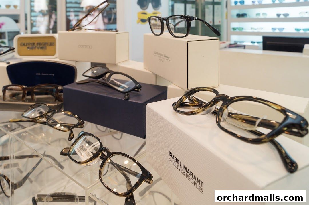 A display of various stylish eyeglasses and frames from Atlantic Optical.