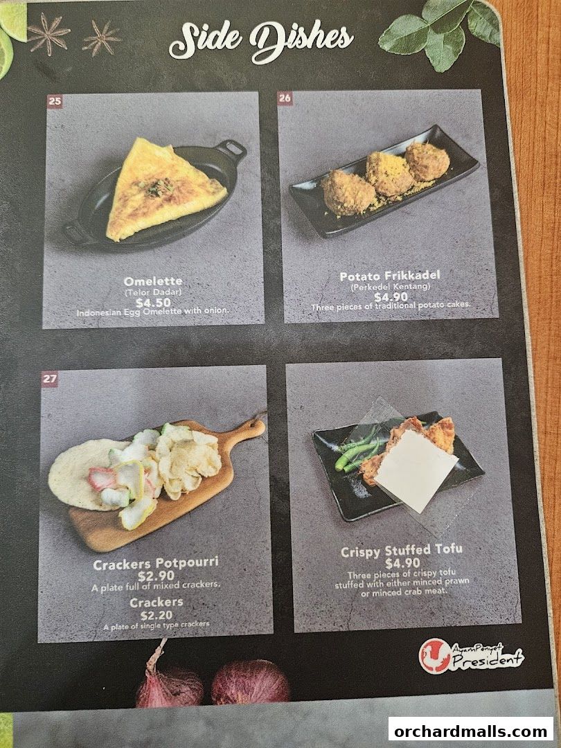 Menu page for Ayam Penyet Ria - Lucky Plaza