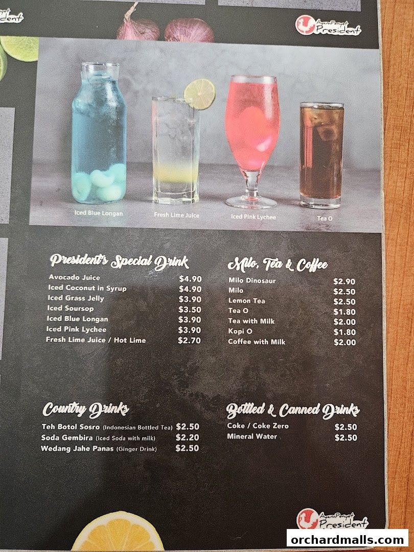 Menu page for Ayam Penyet Ria - Lucky Plaza