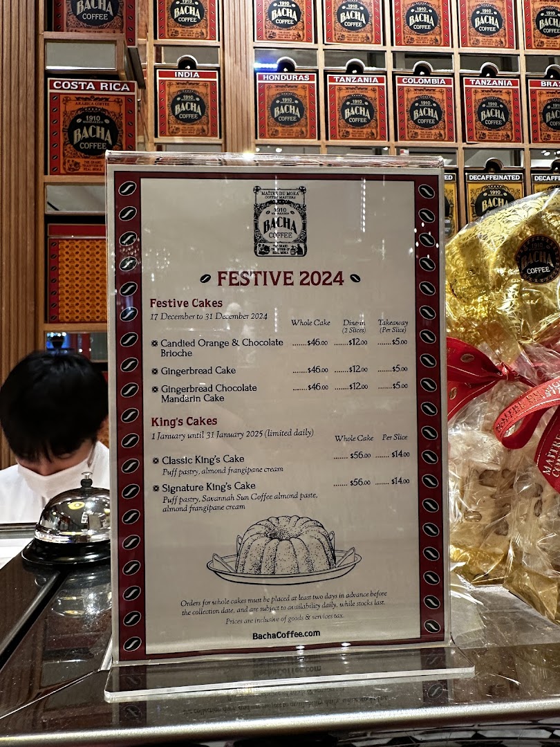 Menu page for Bacha Coffee ION Orchard
