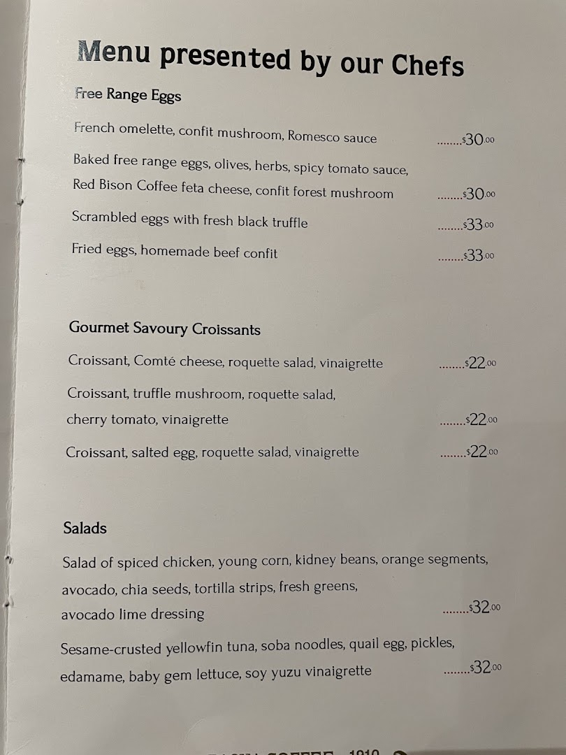 Menu page for Bacha Coffee ION Orchard