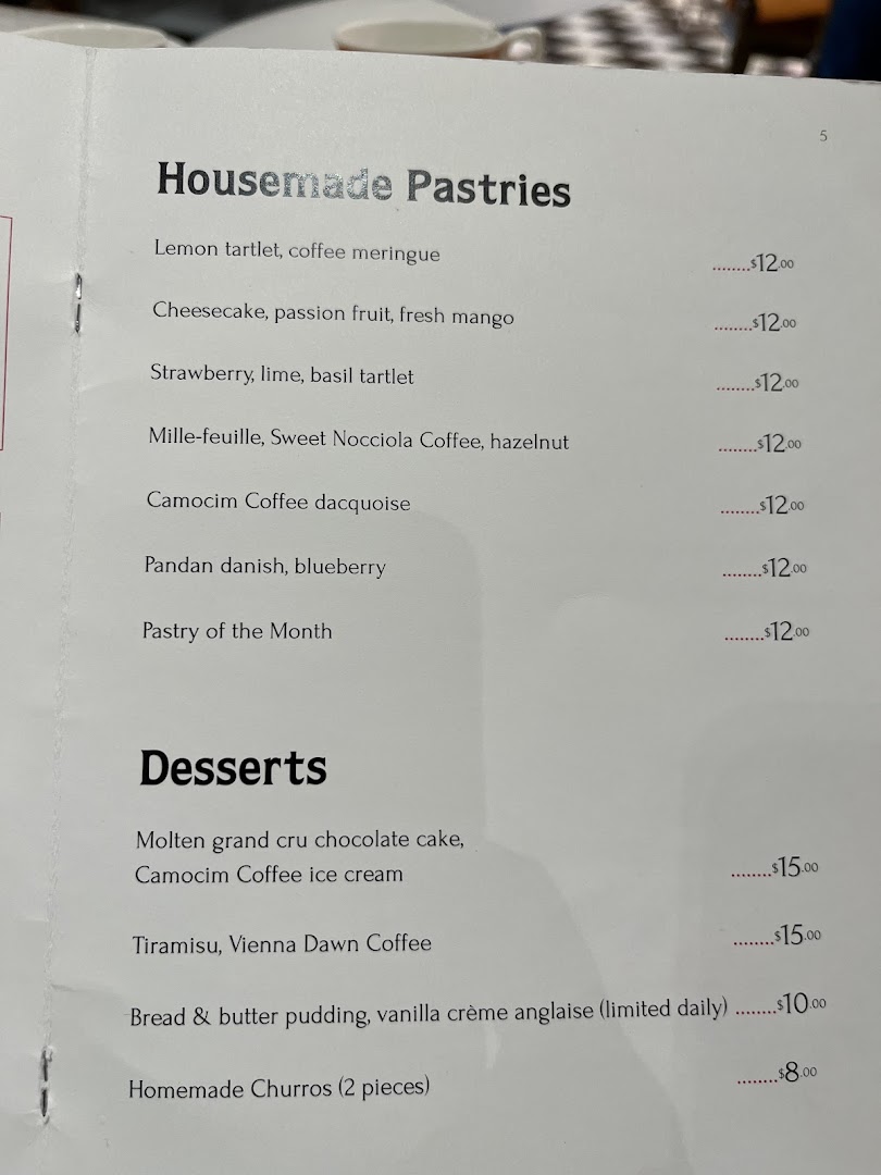 Menu page for Bacha Coffee ION Orchard