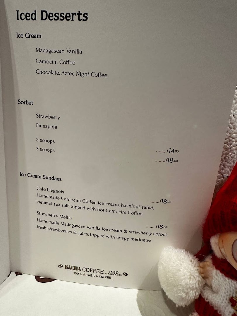 Menu page for Bacha Coffee ION Orchard