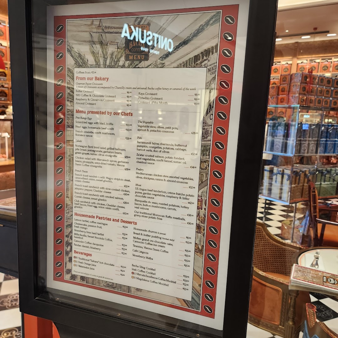 Menu page for Bacha Coffee ION Orchard