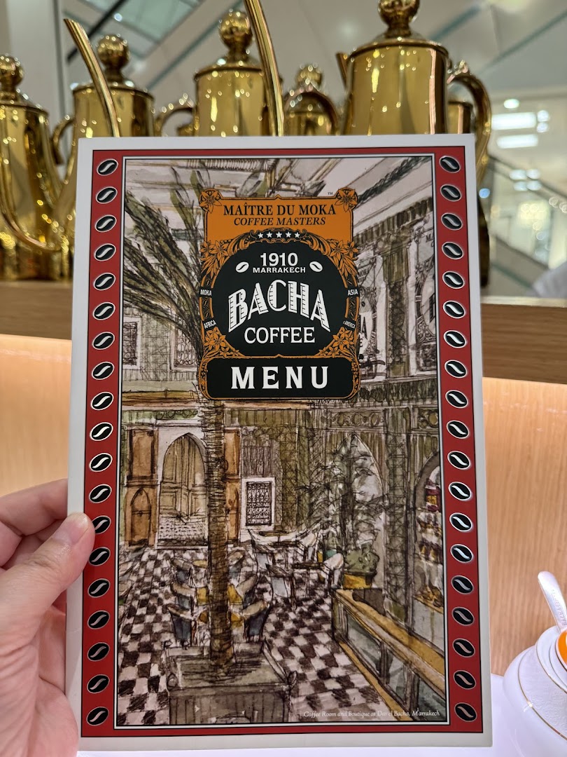 Menu page for Bacha Coffee Takashimaya