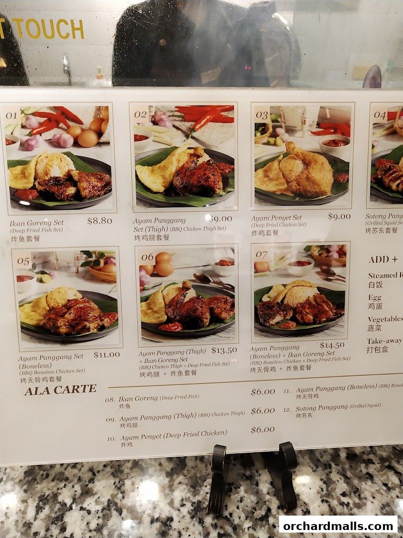 A menu display for BaliBali Indonesian BBQ featuring various chicken and fish dishes.