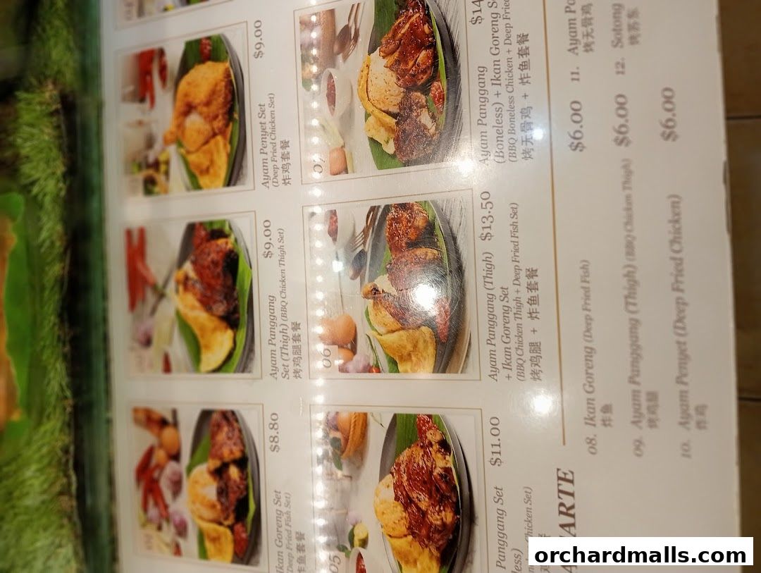 A menu from BaliBali Indonesian BBQ featuring various chicken and fish dishes with prices.