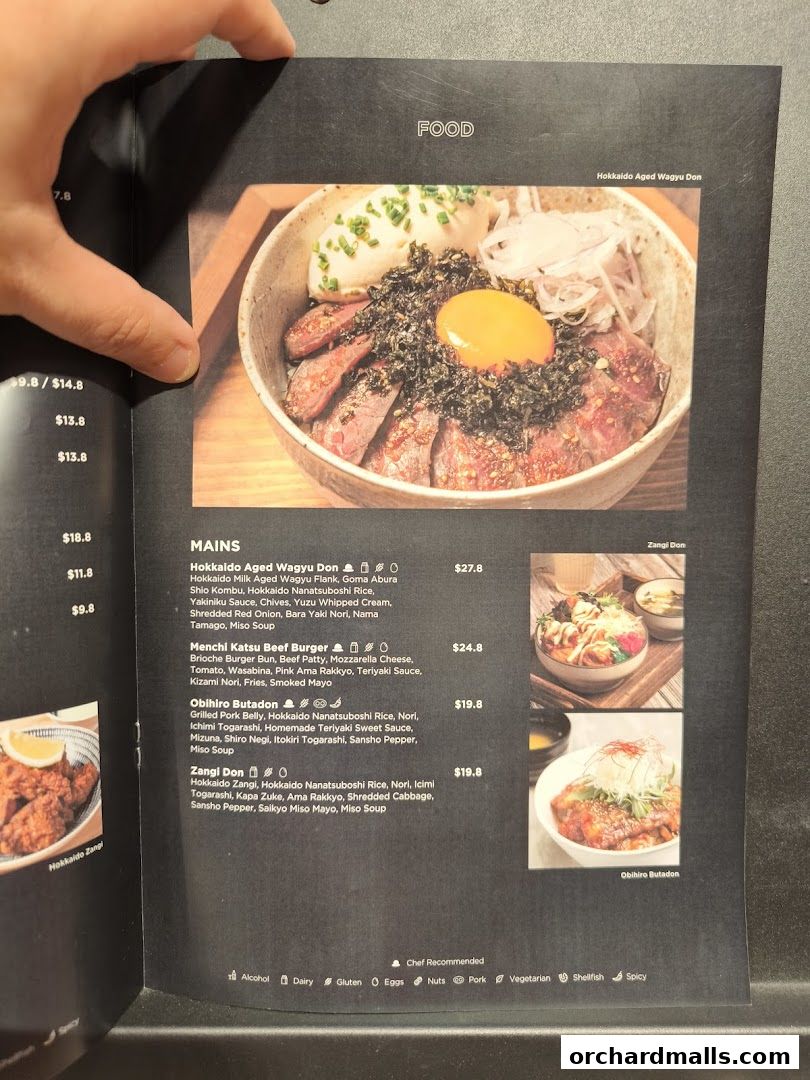 Menu page for Baristart Coffee Singapore Wisma Atria