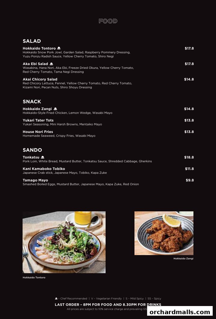 Menu page for Baristart Coffee Singapore Wisma Atria